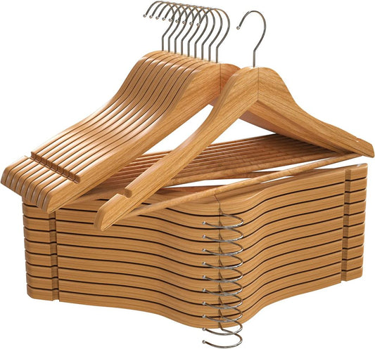 10 Pieces Premium Wooden Hangers with 360-Degree Rotatable Hook - best office chair in bangladesh, executive chair for office, childs table and chair set, Gaming Chair, Digital Safety Locker, Bar Stool, leather boss chair, Restaurant Chair, Large Antique Wall Mirror -Furnitex Limited