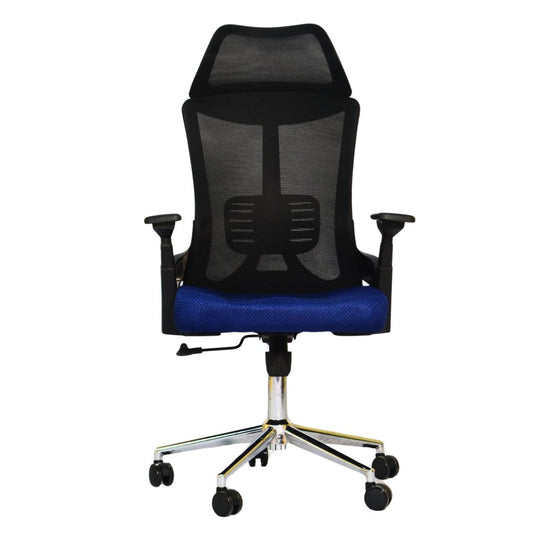 Executive Office Chair (FT-HJ053A) Black and (Blue Mesh) - best office chair in bangladesh, executive chair for office, childs table and chair set, Gaming Chair, Digital Safety Locker, Bar Stool, leather boss chair, Restaurant Chair, Large Antique Wall Mirror -Furnitex Limited