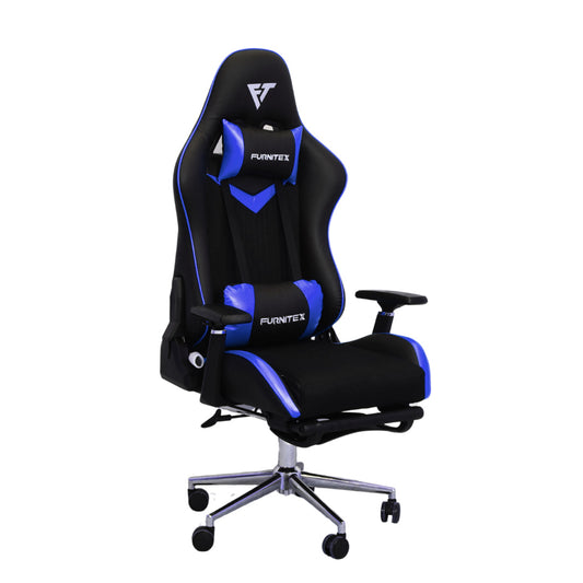 FURNITEX - Gaming Chair with 4D Armrest and Foot Rest (FT-G2 PRO ) Glossy Blue - best office chair in bangladesh, executive chair for office, childs table and chair set, Gaming Chair, Digital Safety Locker, Bar Stool, leather boss chair, Restaurant Chair, Large Antique Wall Mirror -Furnitex Limited
