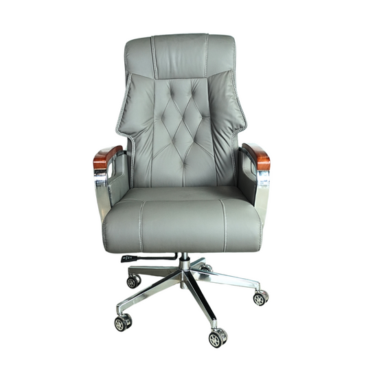 Comfortable Luxury Boss Chair (FT-H186) Gray - best office chair in bangladesh, executive chair for office, childs table and chair set, Gaming Chair, Digital Safety Locker, Bar Stool, leather boss chair, Restaurant Chair, Large Antique Wall Mirror -Furnitex Limited