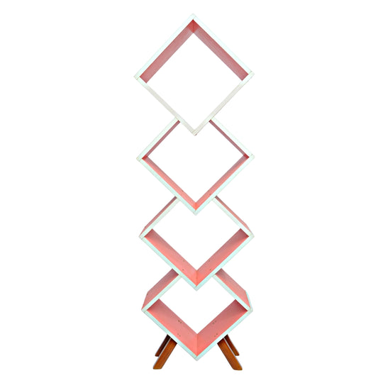 Diamond Shaped Pink Bookself(FT-WB001) - best office chair in bangladesh, executive chair for office, childs table and chair set, Gaming Chair, Digital Safety Locker, Bar Stool, leather boss chair, Restaurant Chair, Large Antique Wall Mirror -Furnitex Limited