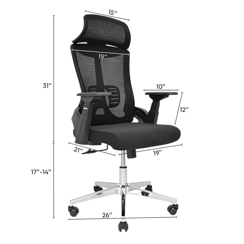 Executive Office Chair (FT-HJ053A) Black and (Blue Mesh) - best office chair in bangladesh, executive chair for office, childs table and chair set, Gaming Chair, Digital Safety Locker, Bar Stool, leather boss chair, Restaurant Chair, Large Antique Wall Mirror -Furnitex Limited