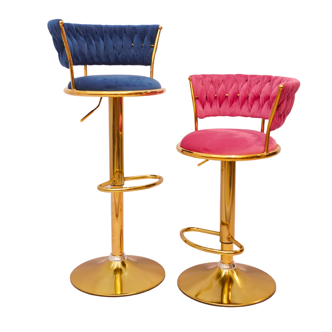 Gold Premium Velvet Bar stool (FT-BJ151 )Bubblegum pink - best office chair in bangladesh, executive chair for office, childs table and chair set, Gaming Chair, Digital Safety Locker, Bar Stool, leather boss chair, Restaurant Chair, Large Antique Wall Mirror -Furnitex Limited