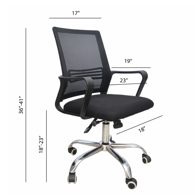 Hydraulic Chair (FT-HJ0601) Black - best office chair in bangladesh, executive chair for office, childs table and chair set, Gaming Chair, Digital Safety Locker, Bar Stool, leather boss chair, Restaurant Chair, Large Antique Wall Mirror -Furnitex Limited