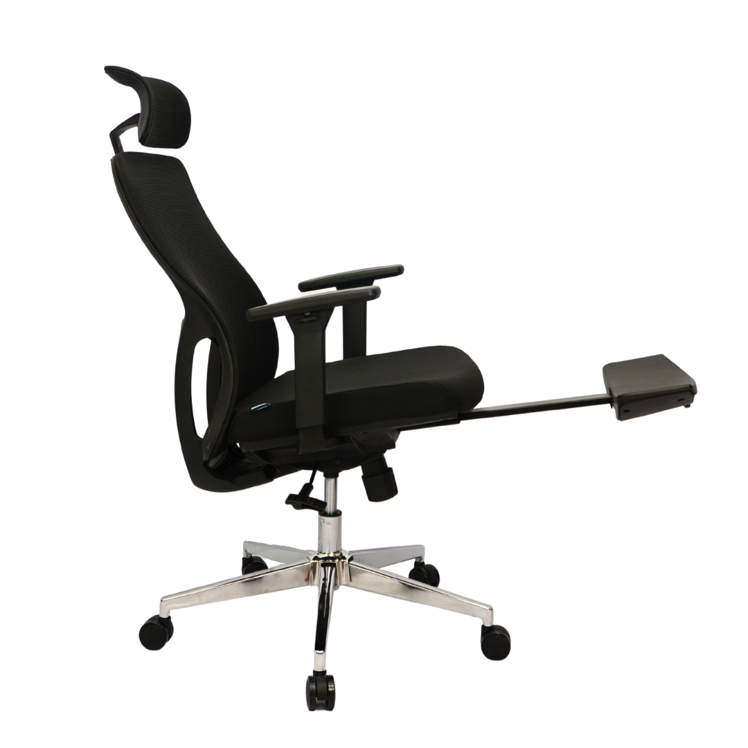 Mesh Office Chair (FT-940N3E) Black With Legrest - best office chair in bangladesh, executive chair for office, childs table and chair set, Gaming Chair, Digital Safety Locker, Bar Stool, leather boss chair, Restaurant Chair, Large Antique Wall Mirror -Furnitex Limited