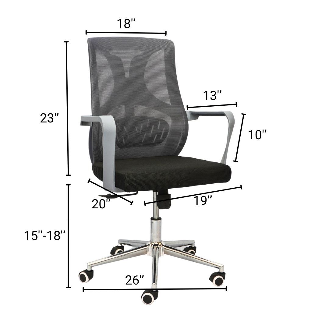 Multiple Uses Hydraulic Chair (FT-J161B) Gray - best office chair in bangladesh, executive chair for office, childs table and chair set, Gaming Chair, Digital Safety Locker, Bar Stool, leather boss chair, Restaurant Chair, Large Antique Wall Mirror -Furnitex Limited