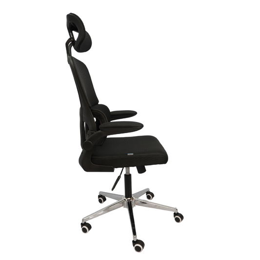 Revolving Office Chair (FT-H2404) Black - best office chair in bangladesh, executive chair for office, childs table and chair set, Gaming Chair, Digital Safety Locker, Bar Stool, leather boss chair, Restaurant Chair, Large Antique Wall Mirror -Furnitex Limited