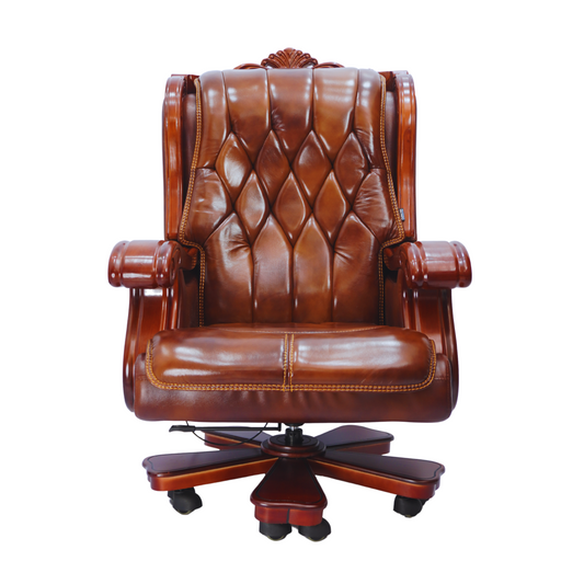 Royal Cowhide Leather Boss Chair (FT-BSC001) - best office chair in bangladesh, executive chair for office, childs table and chair set, Gaming Chair, Digital Safety Locker, Bar Stool, leather boss chair, Restaurant Chair, Large Antique Wall Mirror -Furnitex Limited