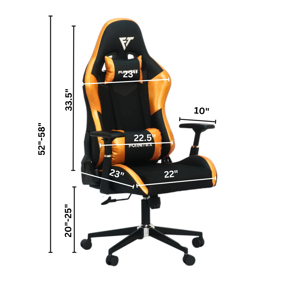 Gaming Chair Megamind with 4D Armrest (FT-G1)Glossy Orange - Furnitex Limited
