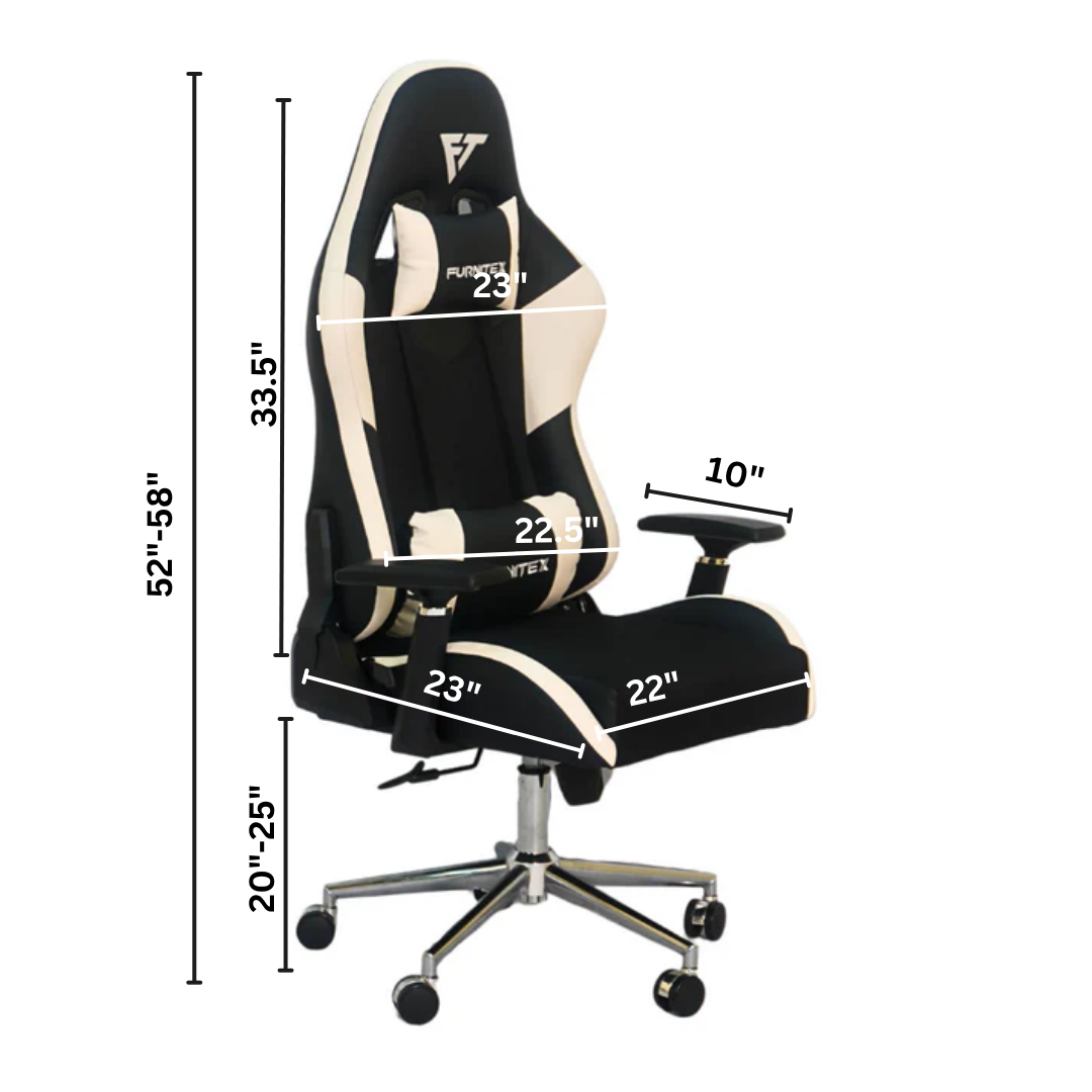 FURNITEX - Gaming Chair with 4D Armrest (FT-G1) White