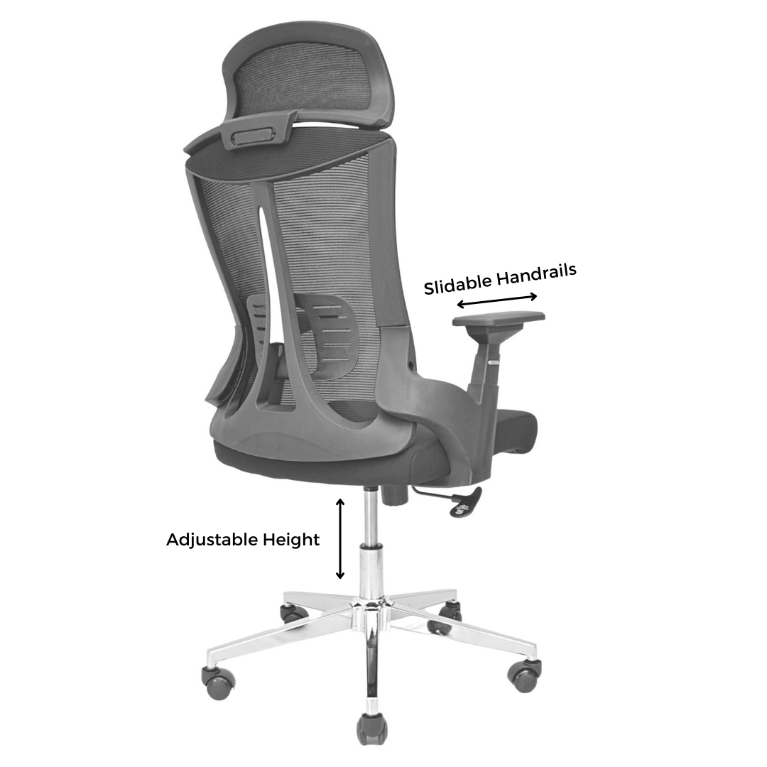 Executive Office Chair (FT-HJ053A) Black - best office chair in bangladesh, executive chair for office, childs table and chair set, Gaming Chair, Digital Safety Locker, Bar Stool, leather boss chair, Restaurant Chair, Large Antique Wall Mirror -Furnitex Limited