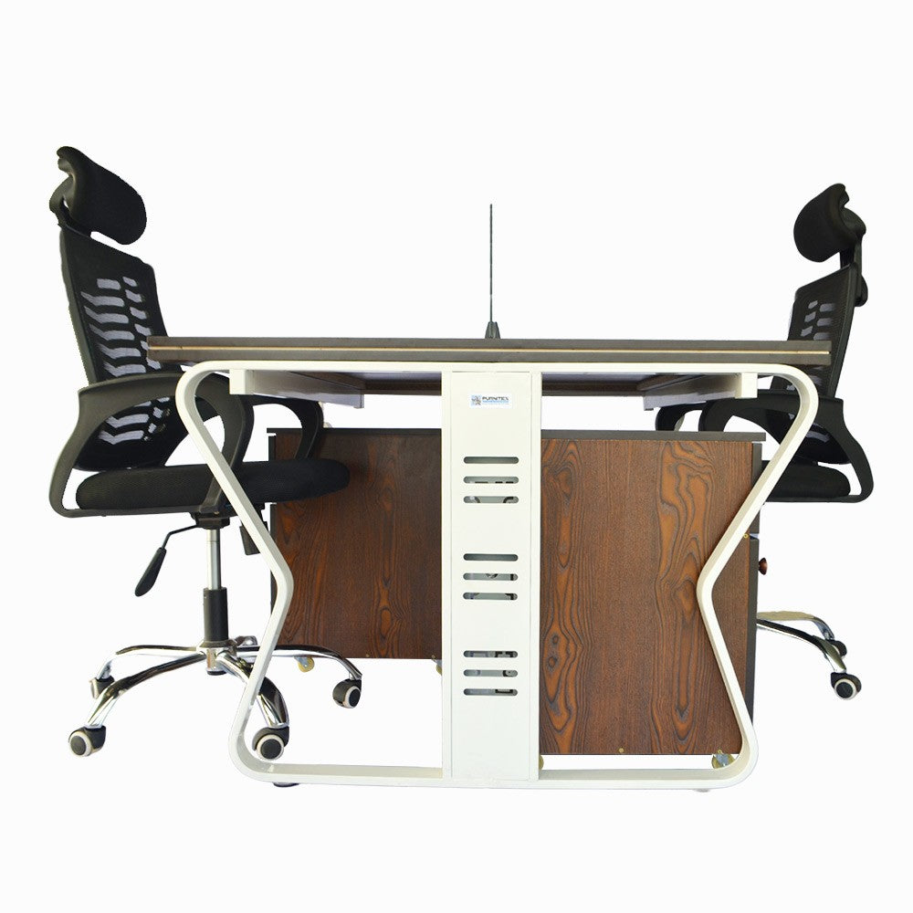 Workstation Office Table for 2 Person with Front Table(FT-001) White - best office chair in bangladesh, executive chair for office, childs table and chair set, Gaming Chair, Digital Safety Locker, Bar Stool, leather boss chair, Restaurant Chair, Large Antique Wall Mirror -Furnitex Limited