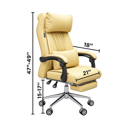 Revolving Office Chair with Footrest and Pillow (FT-HB859) Brown