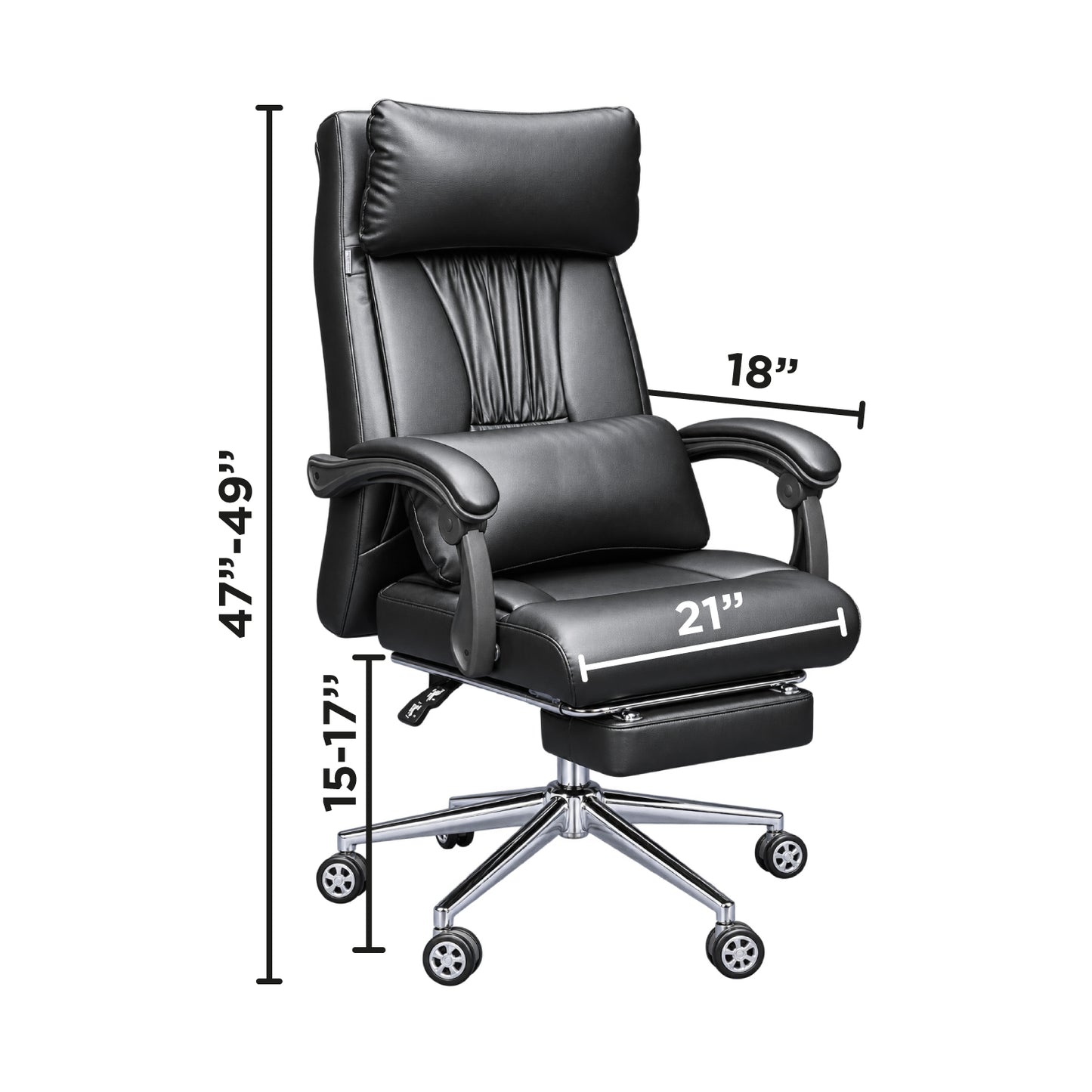 Revolving Office Chair with Footrest and Pillow (FT-HB859) Black