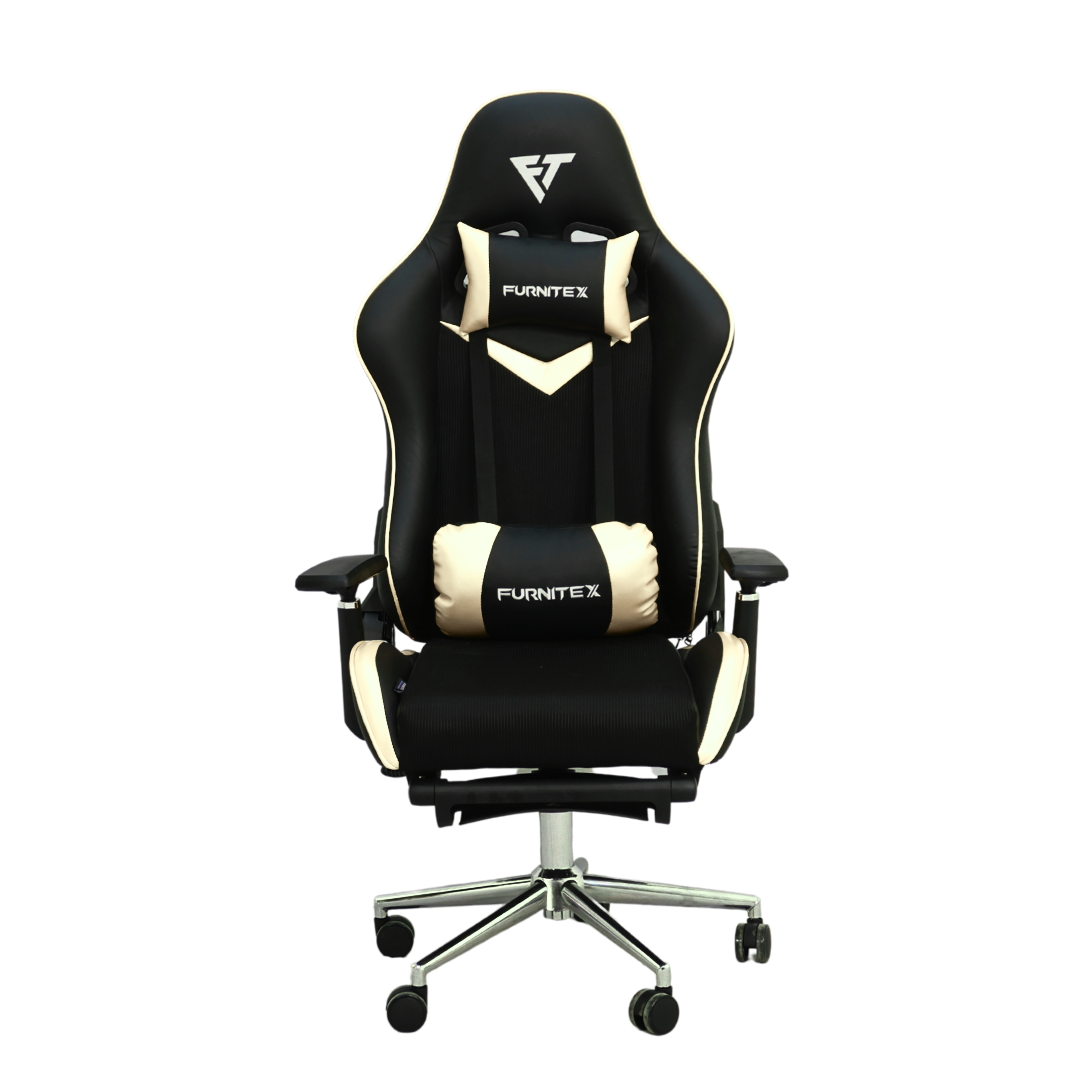 FURNITEX - Gaming Chair with 4D Armrest and Foot Rest (FT-G2 PRO )Glossy Off White - best office chair in bangladesh,  executive chair for office, childs table and chair set, Gaming Chair, Digital Safety Locker, Bar Stool, leather boss chair, Restaurant Chair, Large Antique Wall Mirror -Furnitex Limited