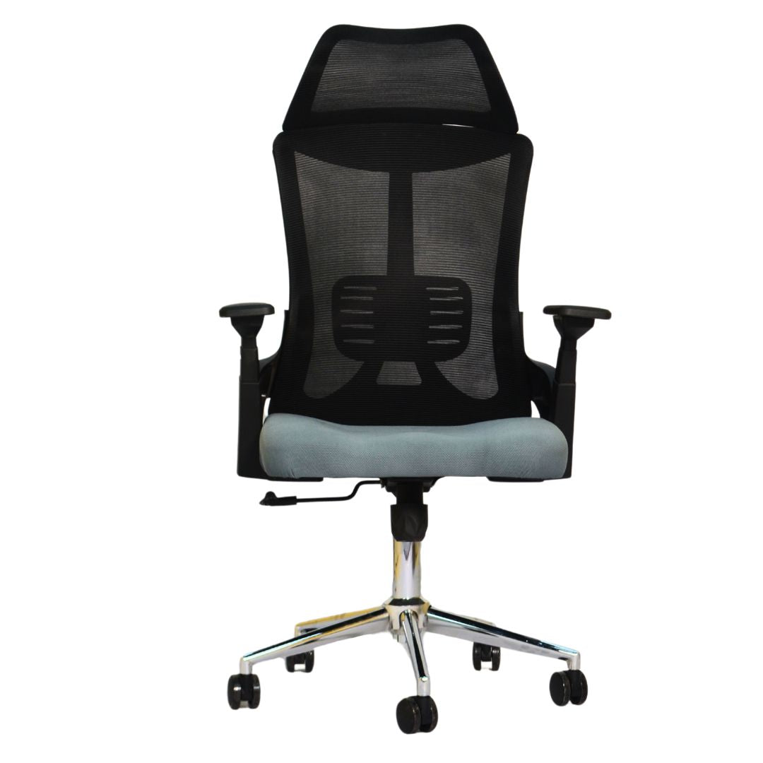 Executive Office Chair (FT-HJ053A) Black and (Gray Fabric) - best office chair in bangladesh,  executive chair for office, childs table and chair set, Gaming Chair, Digital Safety Locker, Bar Stool, leather boss chair, Restaurant Chair, Large Antique Wall Mirror -Furnitex Limited