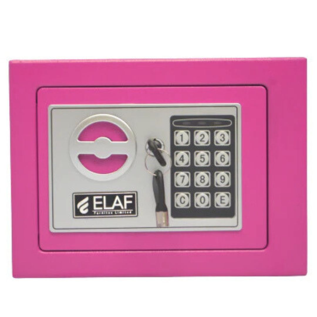 ELAF Small Safety Box with Electronic Keypad (FT-L17ET) Pink - best office chair in bangladesh,  executive chair for office, childs table and chair set, Gaming Chair, Digital Safety Locker, Bar Stool, leather boss chair, Restaurant Chair, Large Antique Wall Mirror -Furnitex Limited