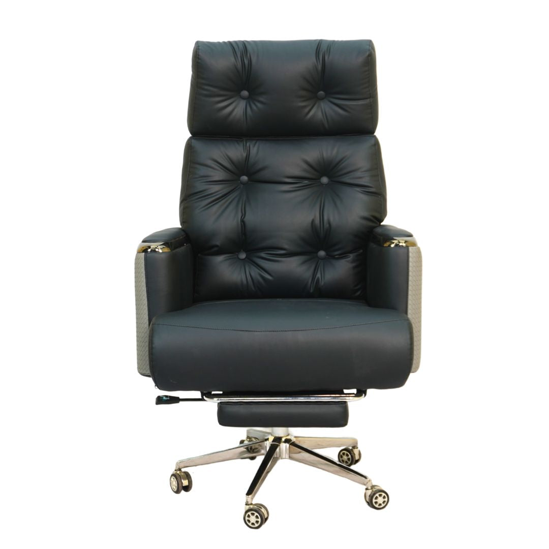 Executive Boss Chair with Footrest Black – Luxury Office Chair BD