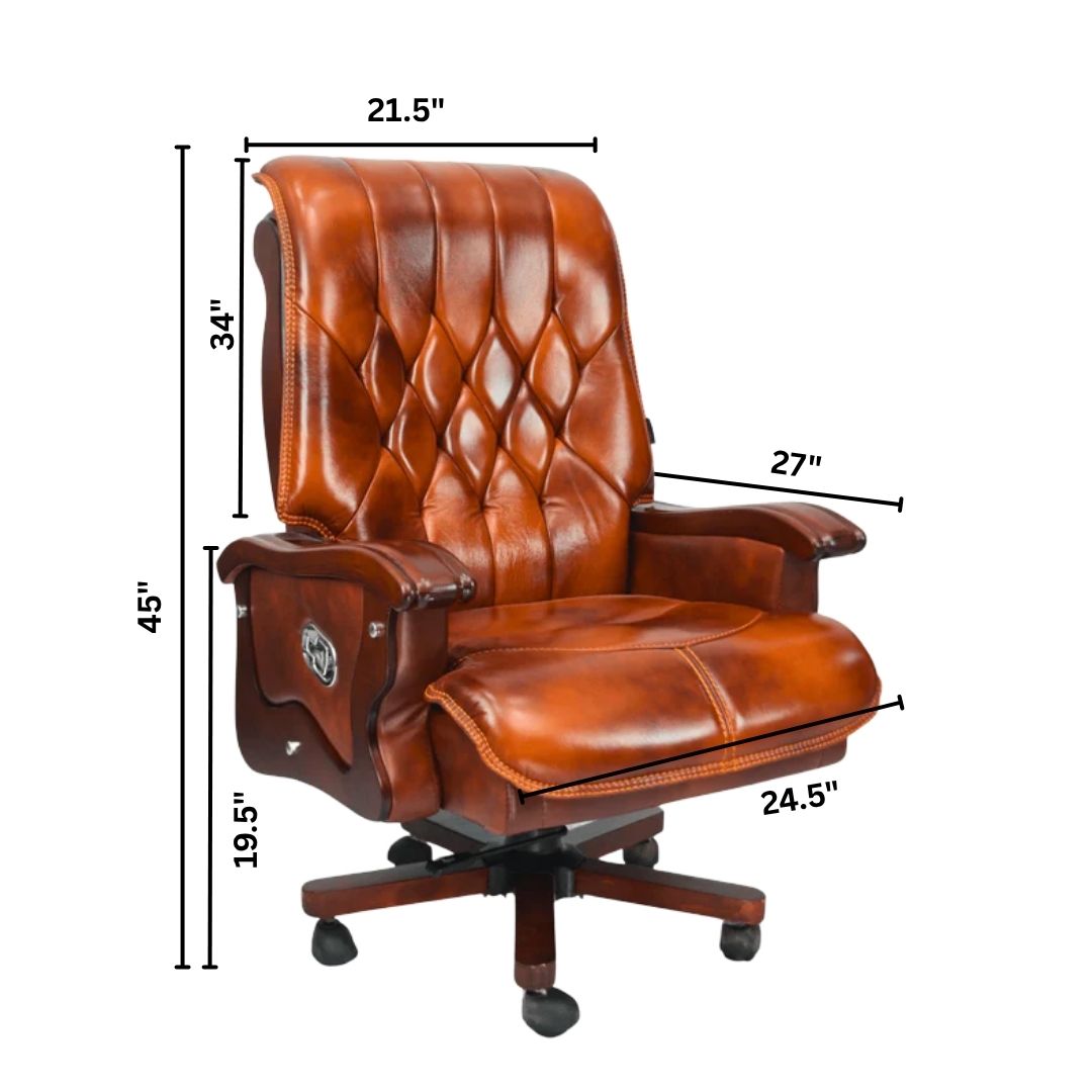 Royal Cowhide Leather Boss Chair – Ergonomic Office Chair in Bangladesh
