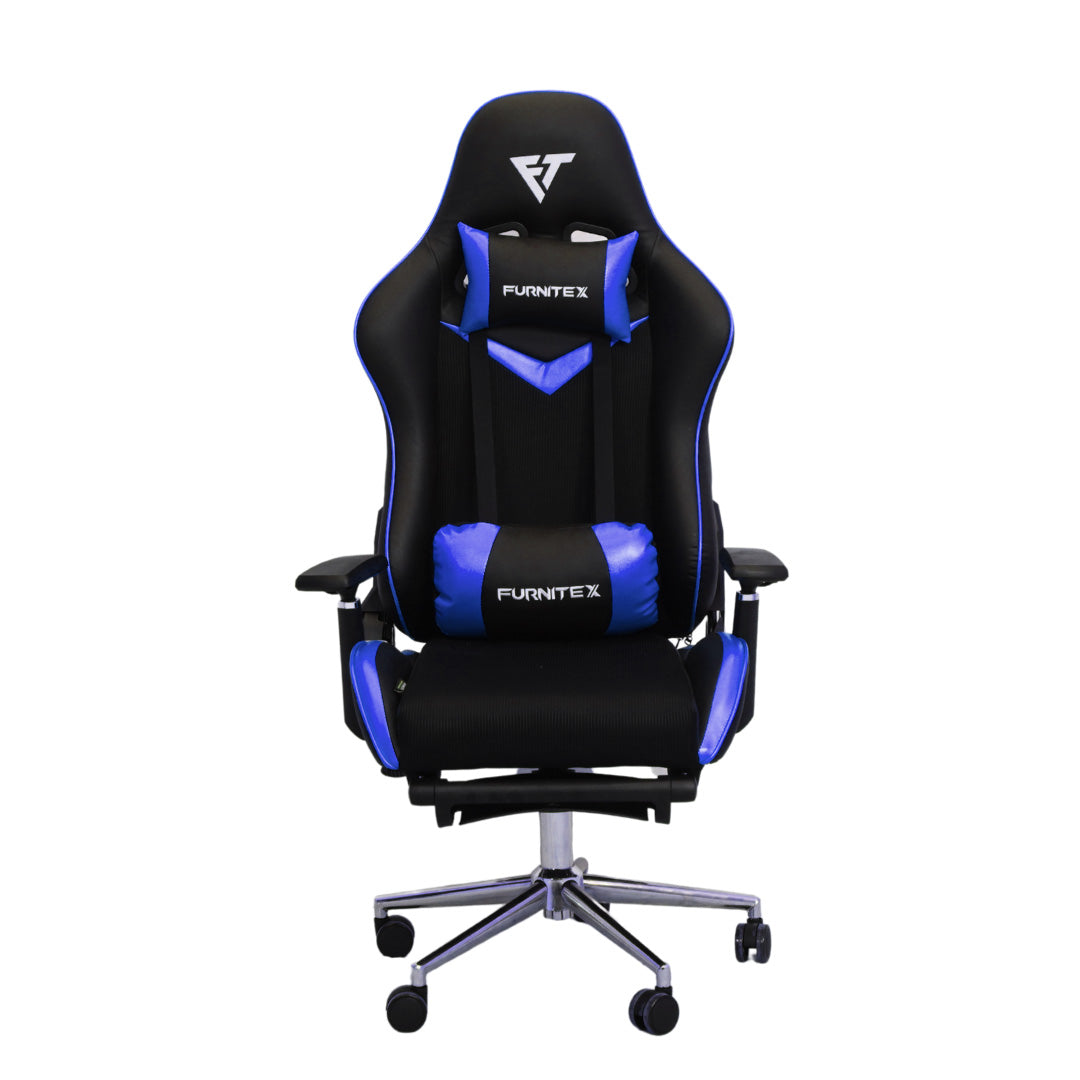 FURNITEX - Gaming Chair with 4D Armrest and Foot Rest (FT-G2 PRO ) Glossy Blue - best office chair in bangladesh,  executive chair for office, childs table and chair set, Gaming Chair, Digital Safety Locker, Bar Stool, leather boss chair, Restaurant Chair, Large Antique Wall Mirror -Furnitex Limited