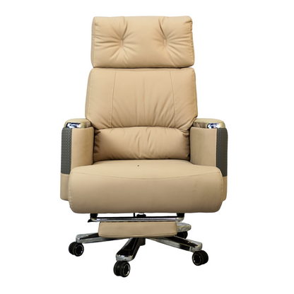 Executive Luxury Boss Chair with Footrest (FT-H0629) Light Cream