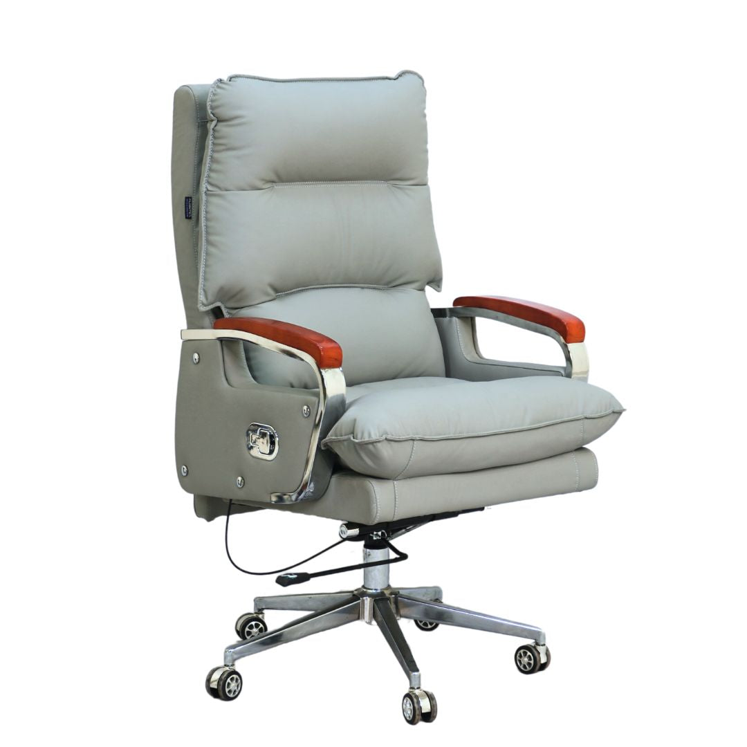 Comfortable Luxury Boss Chair (FT-HF028) Gray - best office chair in bangladesh,  executive chair for office, childs table and chair set, Gaming Chair, Digital Safety Locker, Bar Stool, leather boss chair, Restaurant Chair, Large Antique Wall Mirror -Furnitex Limited