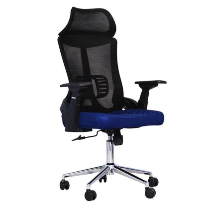Executive Office Chair (FT-HJ053A) Black and (Blue Mesh) - best office chair in bangladesh,  executive chair for office, childs table and chair set, Gaming Chair, Digital Safety Locker, Bar Stool, leather boss chair, Restaurant Chair, Large Antique Wall Mirror -Furnitex Limited
