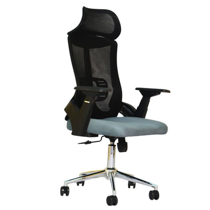Executive Office Chair (FT-HJ053A) Black and (Gray Fabric) - best office chair in bangladesh,  executive chair for office, childs table and chair set, Gaming Chair, Digital Safety Locker, Bar Stool, leather boss chair, Restaurant Chair, Large Antique Wall Mirror -Furnitex Limited