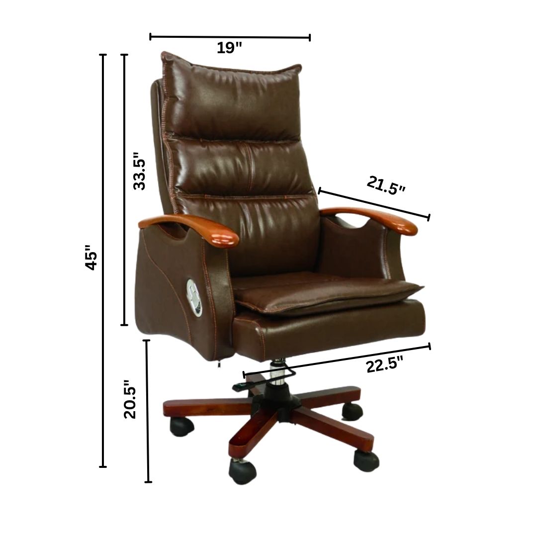 Luxury Boss Chair FT-H665 Brown – Executive Office Chair by Furnitex Bangladesh