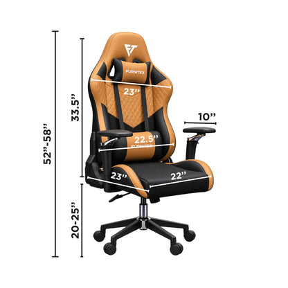 FURNITEX - Gaming Chair with 4D Armrest (FT-Tectonic 001) Orange Mate
