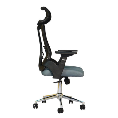 Executive Office Chair (FT-HJ053A) Black and (Gray Fabric) - best office chair in bangladesh,  executive chair for office, childs table and chair set, Gaming Chair, Digital Safety Locker, Bar Stool, leather boss chair, Restaurant Chair, Large Antique Wall Mirror -Furnitex Limited