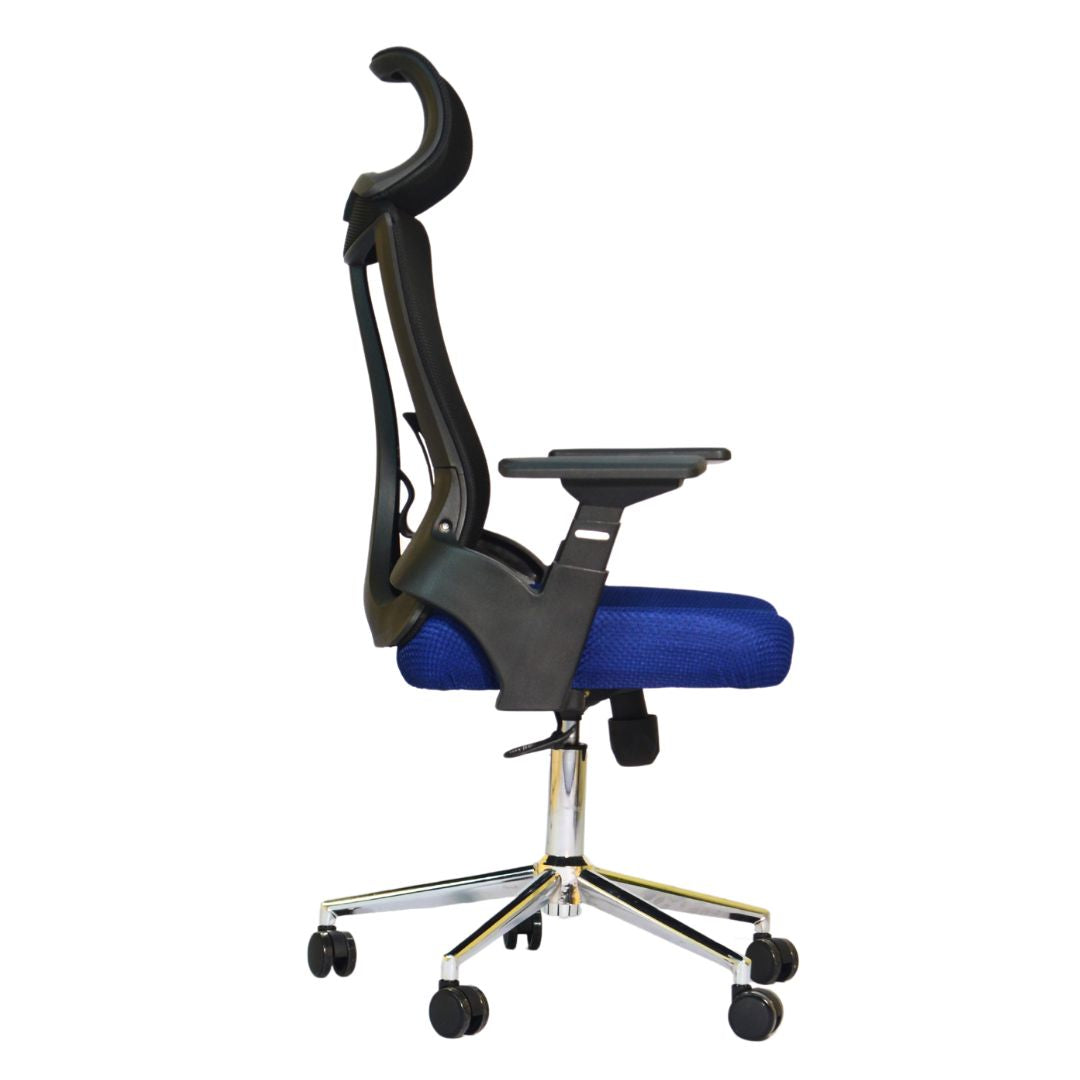 Executive Office Chair (FT-HJ053A) Black and (Blue Mesh) - best office chair in bangladesh,  executive chair for office, childs table and chair set, Gaming Chair, Digital Safety Locker, Bar Stool, leather boss chair, Restaurant Chair, Large Antique Wall Mirror -Furnitex Limited