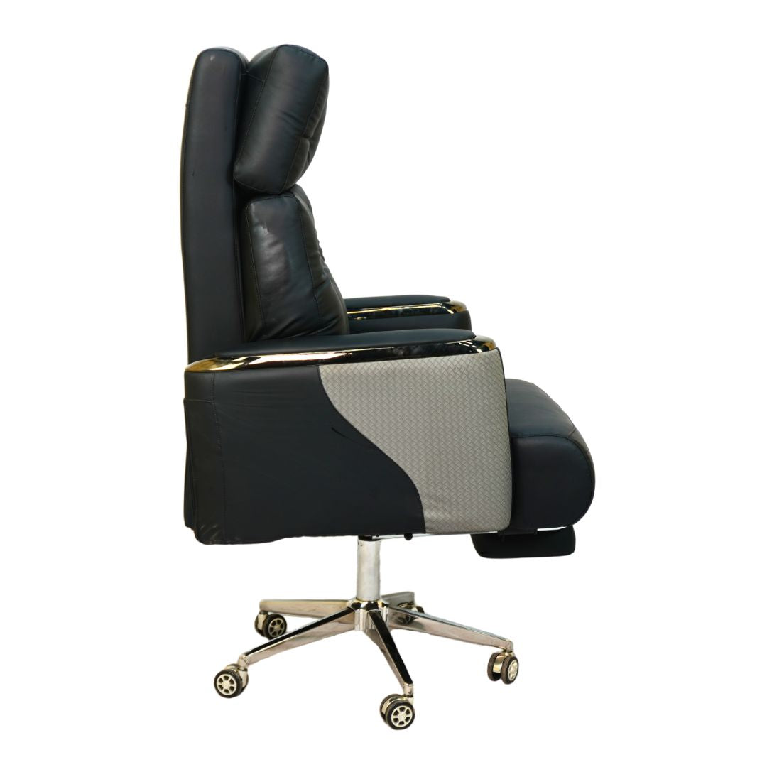 Executive Boss Chair with Footrest Black – Luxury Office Chair BD