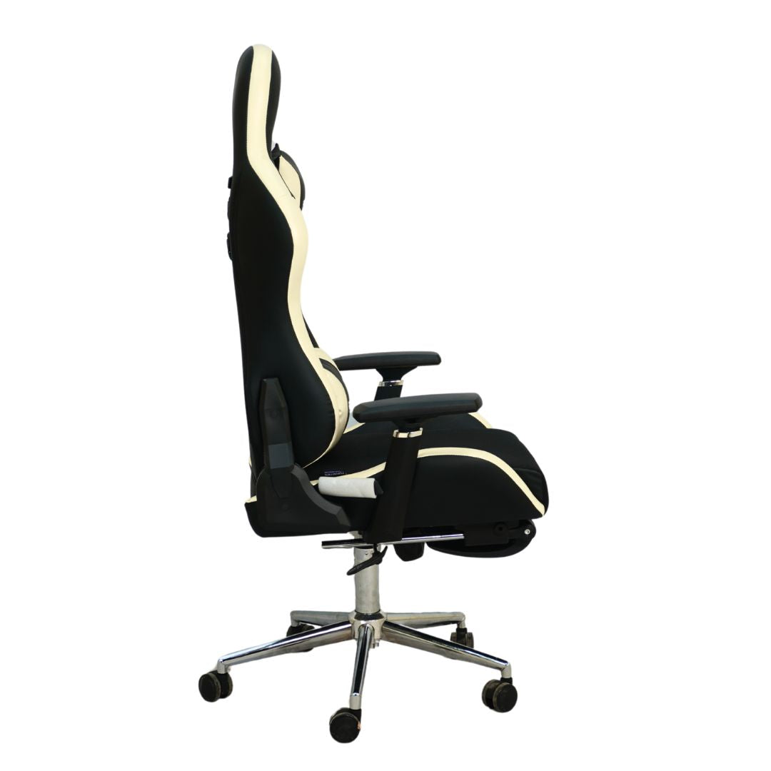 Gaming Chair with 4D Armrest and Foot Rest (FT-G1 Pro)Glossy Off White - best office chair in bangladesh,  executive chair for office, childs table and chair set, Gaming Chair, Digital Safety Locker, Bar Stool, leather boss chair, Restaurant Chair, Large Antique Wall Mirror -Furnitex Limited