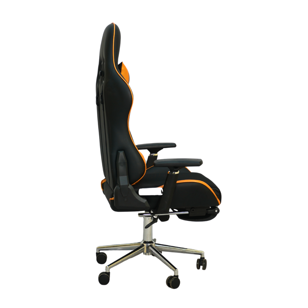 FURNITEX - Gaming Chair with 4D Armrest and Foot Rest (FT-G2 PRO ) Glossy Orange - best office chair in bangladesh,  executive chair for office, childs table and chair set, Gaming Chair, Digital Safety Locker, Bar Stool, leather boss chair, Restaurant Chair, Large Antique Wall Mirror -Furnitex Limited
