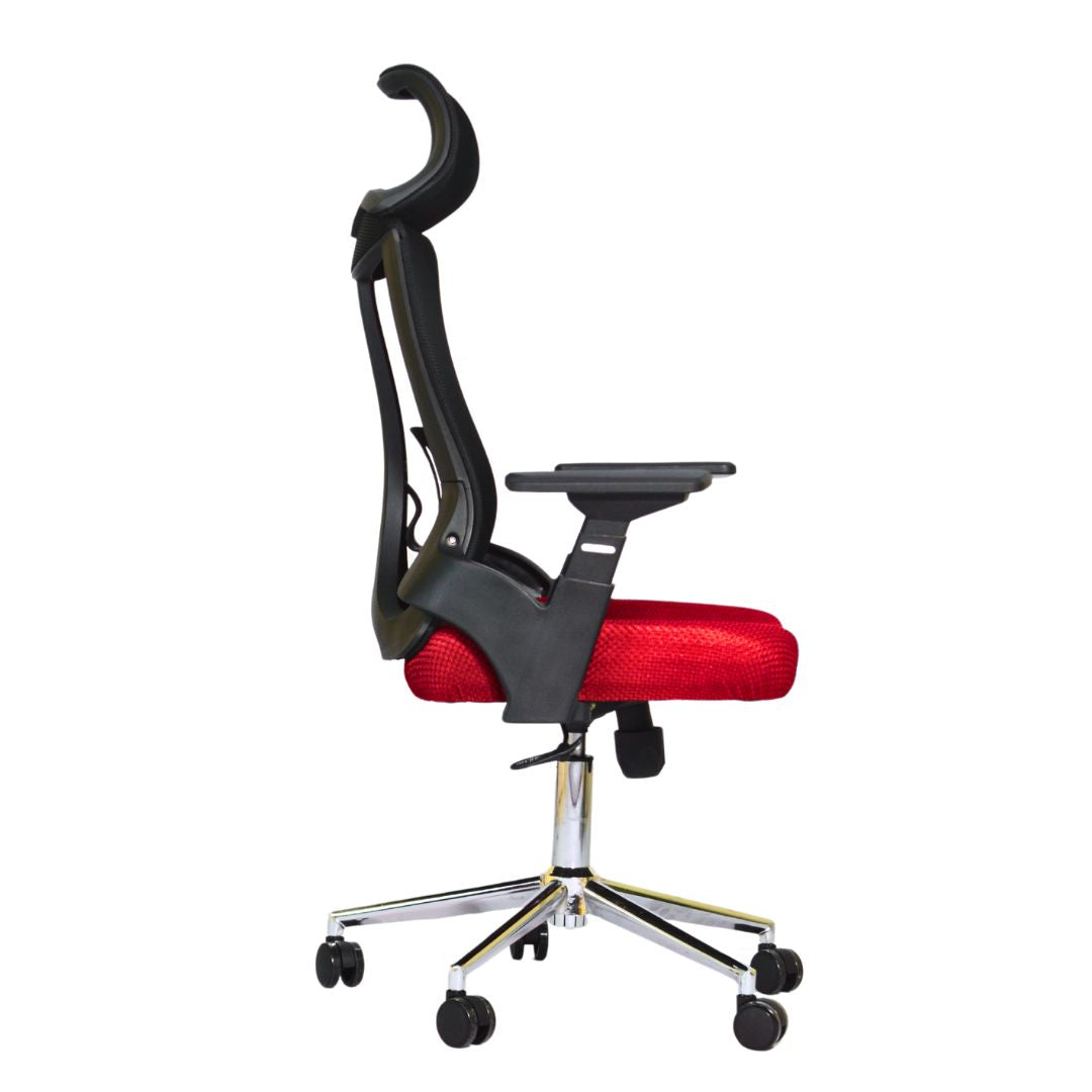 Executive Office Chair (FT-HJ053A) Black and (Red Mesh) - best office chair in bangladesh,  executive chair for office, childs table and chair set, Gaming Chair, Digital Safety Locker, Bar Stool, leather boss chair, Restaurant Chair, Large Antique Wall Mirror -Furnitex Limited