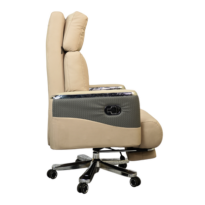 Executive Luxury Boss Chair with Footrest (FT-H0629) Light Cream