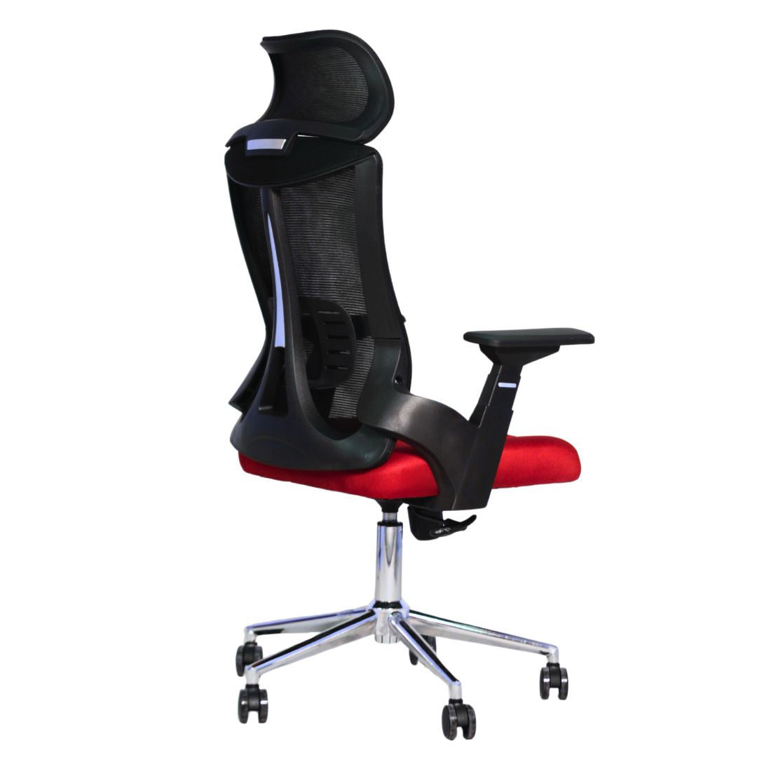 Executive Office Chair (FT-HJ053A) Black and (Red Fabric) - best office chair in bangladesh,  executive chair for office, childs table and chair set, Gaming Chair, Digital Safety Locker, Bar Stool, leather boss chair, Restaurant Chair, Large Antique Wall Mirror -Furnitex Limited