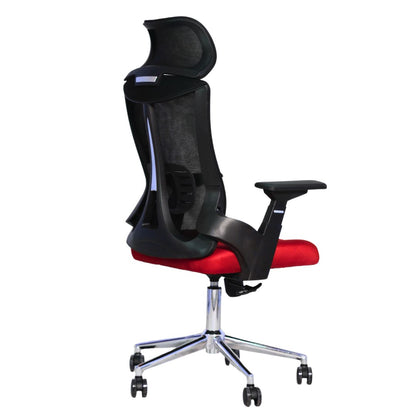 Executive Office Chair (FT-HJ053A) Black and (Red Fabric) - best office chair in bangladesh,  executive chair for office, childs table and chair set, Gaming Chair, Digital Safety Locker, Bar Stool, leather boss chair, Restaurant Chair, Large Antique Wall Mirror -Furnitex Limited