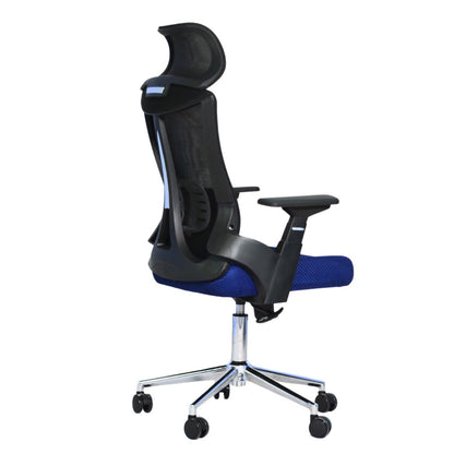 Executive Office Chair (FT-HJ053A) Black and (Blue Mesh) - best office chair in bangladesh,  executive chair for office, childs table and chair set, Gaming Chair, Digital Safety Locker, Bar Stool, leather boss chair, Restaurant Chair, Large Antique Wall Mirror -Furnitex Limited