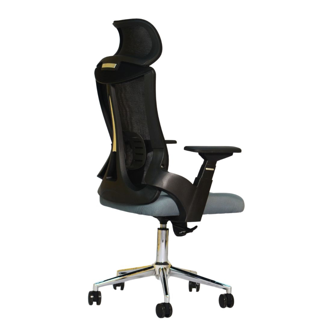 Executive Office Chair (FT-HJ053A) Black and (Gray Fabric) - best office chair in bangladesh,  executive chair for office, childs table and chair set, Gaming Chair, Digital Safety Locker, Bar Stool, leather boss chair, Restaurant Chair, Large Antique Wall Mirror -Furnitex Limited