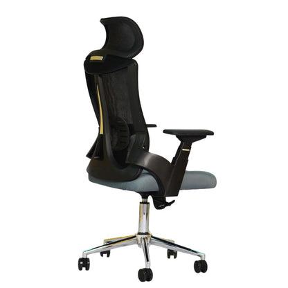 Executive Office Chair (FT-HJ053A) Black and (Gray Fabric) - best office chair in bangladesh,  executive chair for office, childs table and chair set, Gaming Chair, Digital Safety Locker, Bar Stool, leather boss chair, Restaurant Chair, Large Antique Wall Mirror -Furnitex Limited