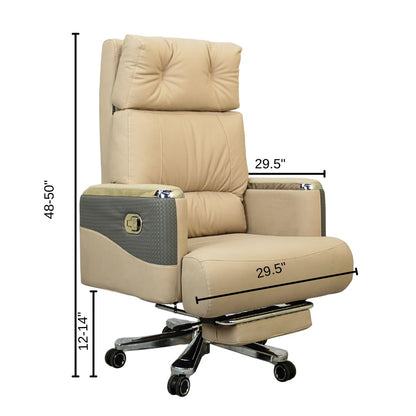 Executive Luxury Boss Chair with Footrest (FT-H0629) Light Cream