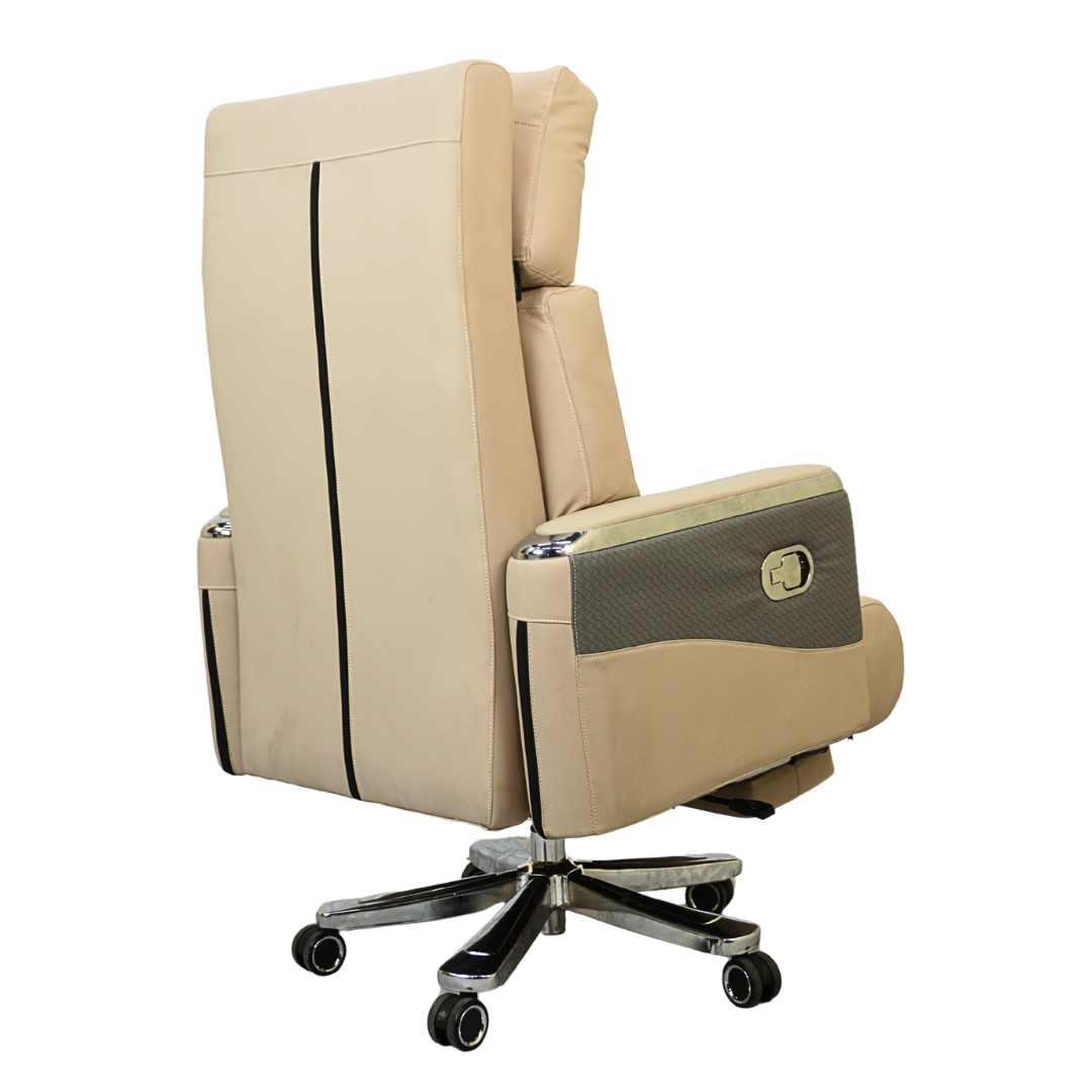 Executive Luxury Boss Chair with Footrest (FT-H0629) Light Cream
