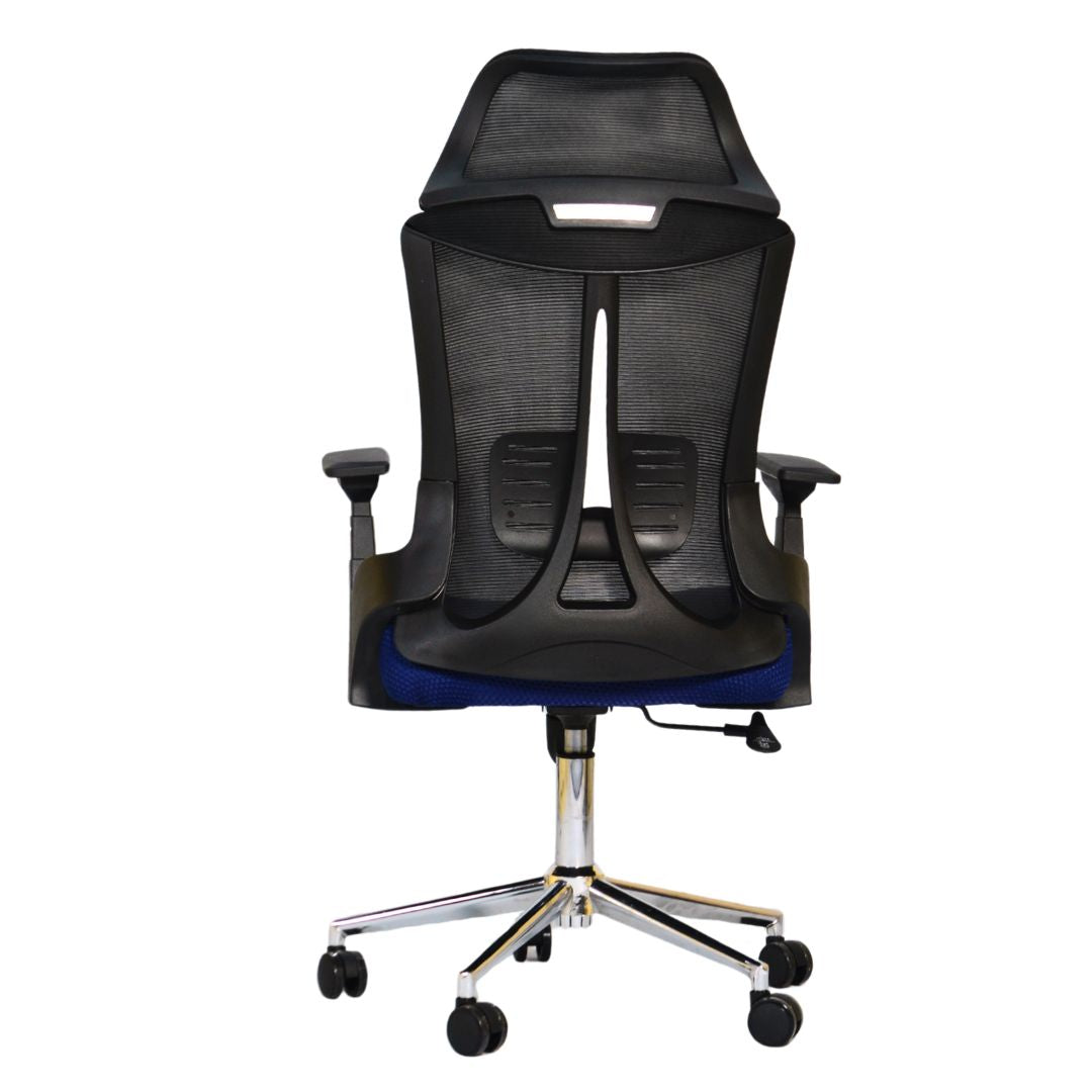 Executive Office Chair (FT-HJ053A) Black and (Blue Mesh) - best office chair in bangladesh,  executive chair for office, childs table and chair set, Gaming Chair, Digital Safety Locker, Bar Stool, leather boss chair, Restaurant Chair, Large Antique Wall Mirror -Furnitex Limited