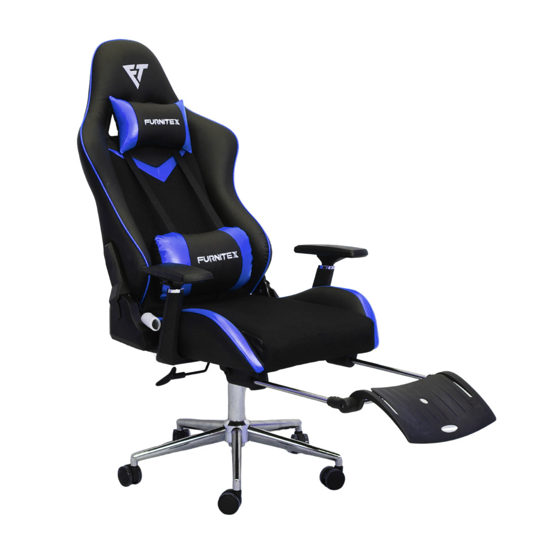 FURNITEX - Gaming Chair with 4D Armrest and Foot Rest (FT-G2 PRO ) Glossy Blue - best office chair in bangladesh,  executive chair for office, childs table and chair set, Gaming Chair, Digital Safety Locker, Bar Stool, leather boss chair, Restaurant Chair, Large Antique Wall Mirror -Furnitex Limited