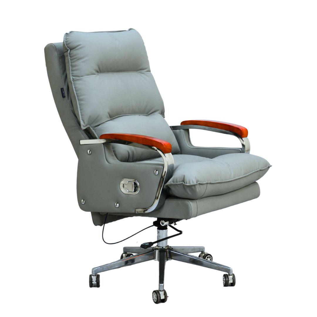 Comfortable Luxury Boss Chair (FT-HF028) Gray - best office chair in bangladesh,  executive chair for office, childs table and chair set, Gaming Chair, Digital Safety Locker, Bar Stool, leather boss chair, Restaurant Chair, Large Antique Wall Mirror -Furnitex Limited