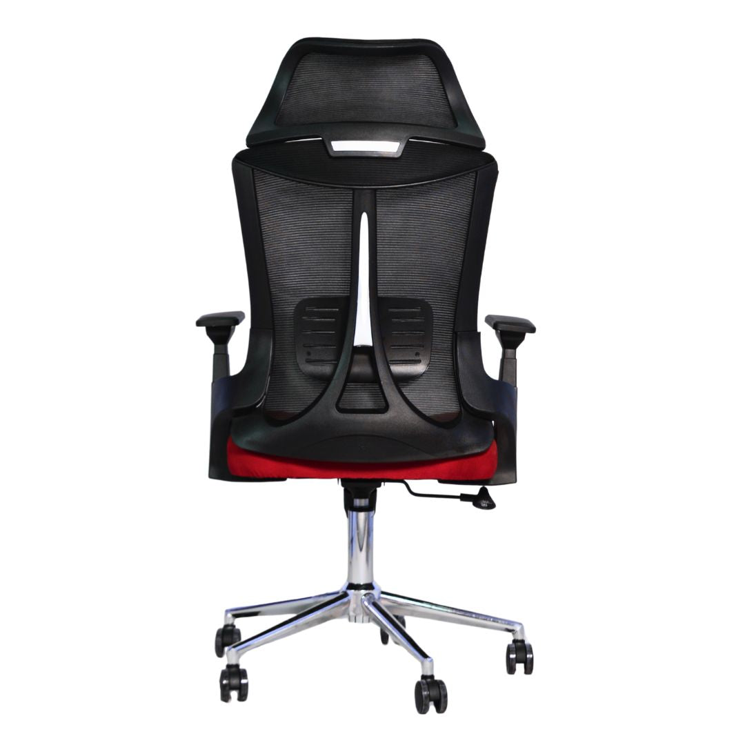 Executive Office Chair (FT-HJ053A) Black and (Red Fabric) - best office chair in bangladesh,  executive chair for office, childs table and chair set, Gaming Chair, Digital Safety Locker, Bar Stool, leather boss chair, Restaurant Chair, Large Antique Wall Mirror -Furnitex Limited
