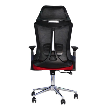 Executive Office Chair (FT-HJ053A) Black and (Red Fabric) - best office chair in bangladesh,  executive chair for office, childs table and chair set, Gaming Chair, Digital Safety Locker, Bar Stool, leather boss chair, Restaurant Chair, Large Antique Wall Mirror -Furnitex Limited