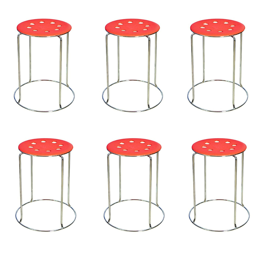 6 Combo Ring Stool (FT- S01) Orange - best office chair in bangladesh,  executive chair for office, childs table and chair set, Gaming Chair, Digital Safety Locker, Bar Stool, leather boss chair, Restaurant Chair, Large Antique Wall Mirror -Furnitex Limited